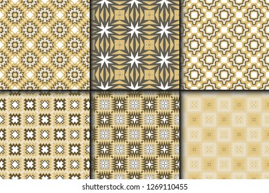 Set of Retro Seamless Pattern. Geometric, Triangle, Zig Zag. For Wallpaper, Fabric, Scrapbooking Design, Textures. Vector Illustration