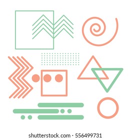 A set of retro shapes and patterns in vector format. These vintage design elements can be used in a variety of different applications.