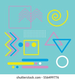 A set of retro shapes and patterns in vector format. These vintage design elements can be used in a variety of different applications.