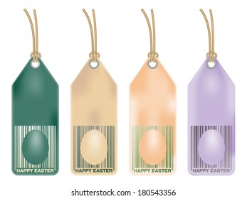 set of retro shopping tags for easter day