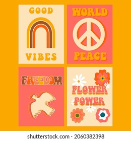 Set of retro sixties and seventies posters