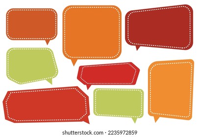 Set retro speech bubbles on white background. chat box or chat vector square and doodle message or communication icon Cloud speaking for comics and minimal message dialog