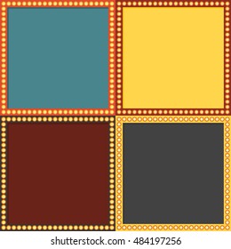 Set of Retro square Signboard for text with light bulb, Vector illustration flat design