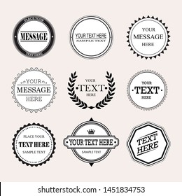 Set of retro stamps and badges with inscriptions. Vector illustration