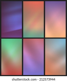 Set of retro style blurry smartphone backgrounds. EPS10 vector image.