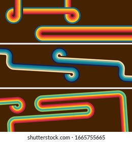 set of retro style color lines