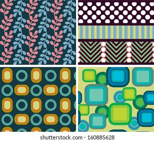 Set Retro Style Pattern Vintage Background Stock Vector (Royalty Free ...