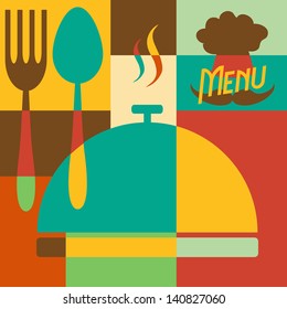 Set of Retro style restaurant menu design