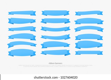 set of retro style ribbon banners isolated on white background. vector decorative ribbons. vintage emblem elements, old style paper badge