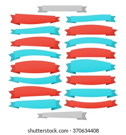 set of retro style ribbon banners isolated on white background. vector decorative ribbon labels