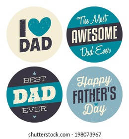 A set of retro style stickers for Father's Day.