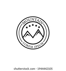 Set of retro styled vector mountain and outdoor adventures logo