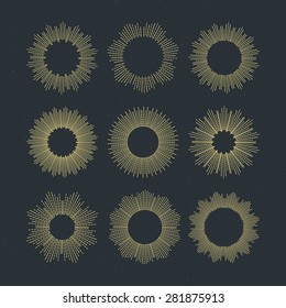 Set of Retro Sun burst shapes. Vector illustration EPS 10