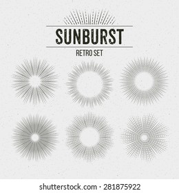 Set of Retro Sun burst shapes. Vector illustration EPS 10