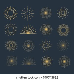 Set of Retro Sun burst shapes for your next vintage design project.  Handmade quality illustration.