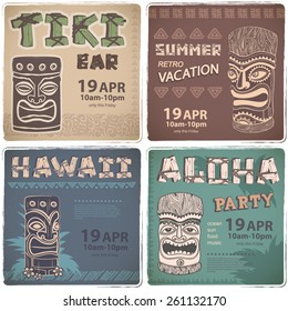 Set of Retro Tiki banners  for your business 