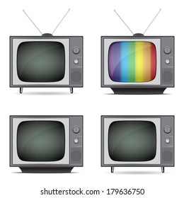 set of retro TV