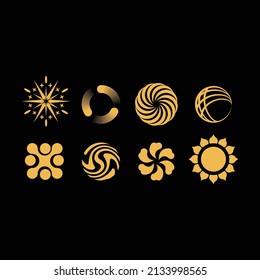 Set von Retro-Vintage abstrakte Kreis-Ornament-Logo-Design-1.eps