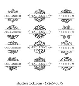 set of retro vintage badge frame ribbon collection - logo design vector template