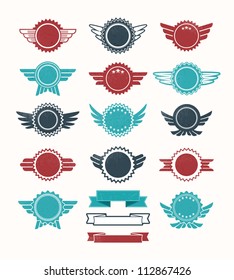 Set of retro vintage badge icons for logo, labels, packaging, web and print