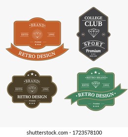 Set of retro vintage badge logo design. Vector design element, with variety styles and element, business sign, logos, identity, labels, badges and object, vector eps 10.