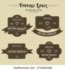 Set Of Retro Vintage Badge Logo Design. Vector Design Element, With Rectangle Shape, Business Sign, Logos, Identity, Labels, Badges And Object, Vector Eps 10.