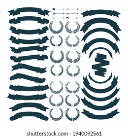 set of retro vintage badge ribbon logo design vector template