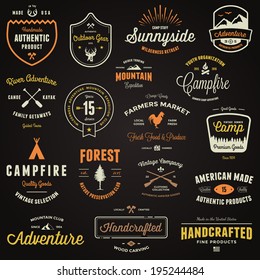 Set of retro vintage badges and label logo graphics