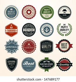 Set of retro vintage badges and labels vector illustration