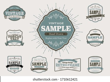 Set of Retro Vintage Badges and Labels in illustration vector, EPS 10.