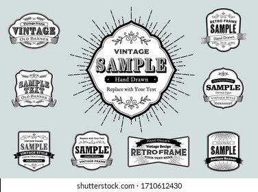 Set of Retro Vintage Badges and Labels in illustration vector, EPS 10.