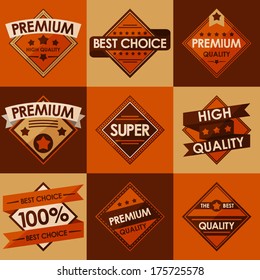Set of retro vintage badges and labels. Flat Style