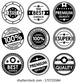 Set of retro vintage badges and labels. Black and White Style