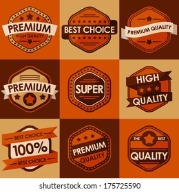 Set of retro vintage badges and labels. Flat Style