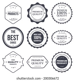 Set of retro vintage badges and labels. Design elements. Vector illustration