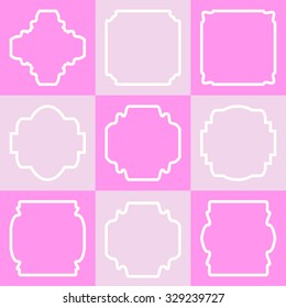 Set of retro vintage badges and labels on squares