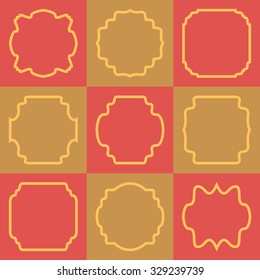 Set of retro vintage badges and labels on squares