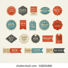 Set of retro vintage badges and labels design. Vector illustration.