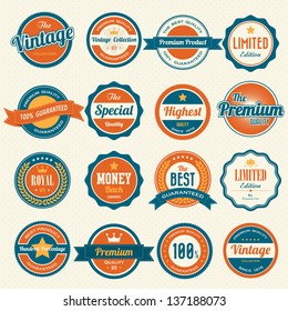 Set of  retro vintage badges and labels.eps10