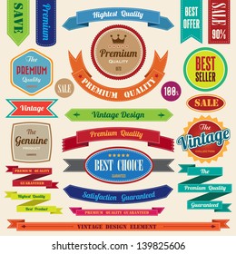 Set of  retro vintage badges and labels.eps10