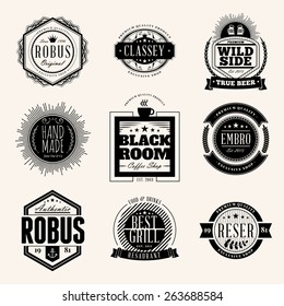 Set of Retro Vintage Badges and Logotypes. Vector design elements, business signs, logos, identity