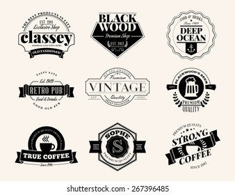 Set of Retro Vintage Badges and Logotypes. Vector design elements, business signs, logos, identity