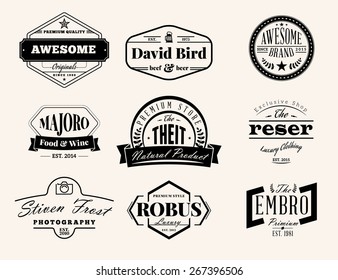 Set of Retro Vintage Badges and Logotypes. Vector design elements, business signs, logos, identity