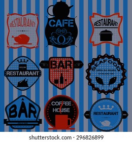 Set retro vintage badges, ribbons and labels hipster
