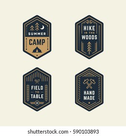 Set of retro vintage banner shape logo badges