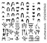 set of retro vintage barber shop logo design vector template