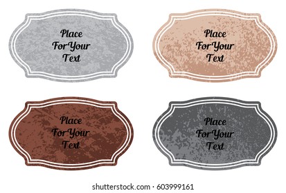Set of retro vintage colorful labels and stickers  for greetings, promotion and price. Vector elements with scratched effect  for posters, sites, web, shops.