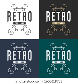 Set of Retro Vintage design. Vector design elements, labels, badges. Eps10