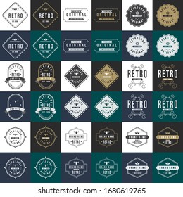 Conjunto de diseño Retro Vintage. Elementos de diseño vectorial, etiquetas, insignias. Eps10