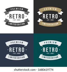Set von Retro Vintage Design. Design-Elemente der Vektorillustration, Etiketten, Abzeichen. EPS10